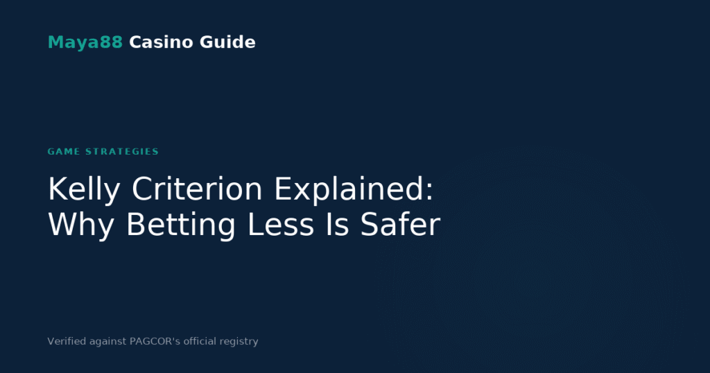 Kelly criterion explained: why betting less than the formula says is safer, Maya88 Casino Guide